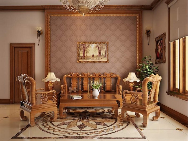 trang trí phòng khách bằng gỗ - 4