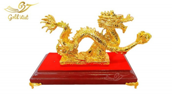 Tượng Rồng Phong Thủy Mạ Vàng 24k Gold Việt Cỡ 3 QT121